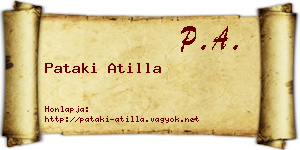 Pataki Atilla névjegykártya